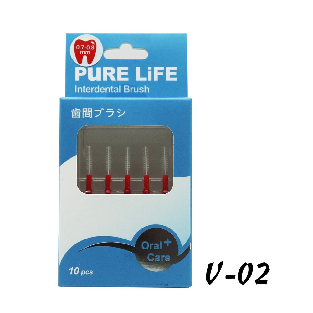4712909860840-寶淨Pure-Life 纖柔護齒可替換牙間刷毛 (紅/0.7-0.8MM) V-02