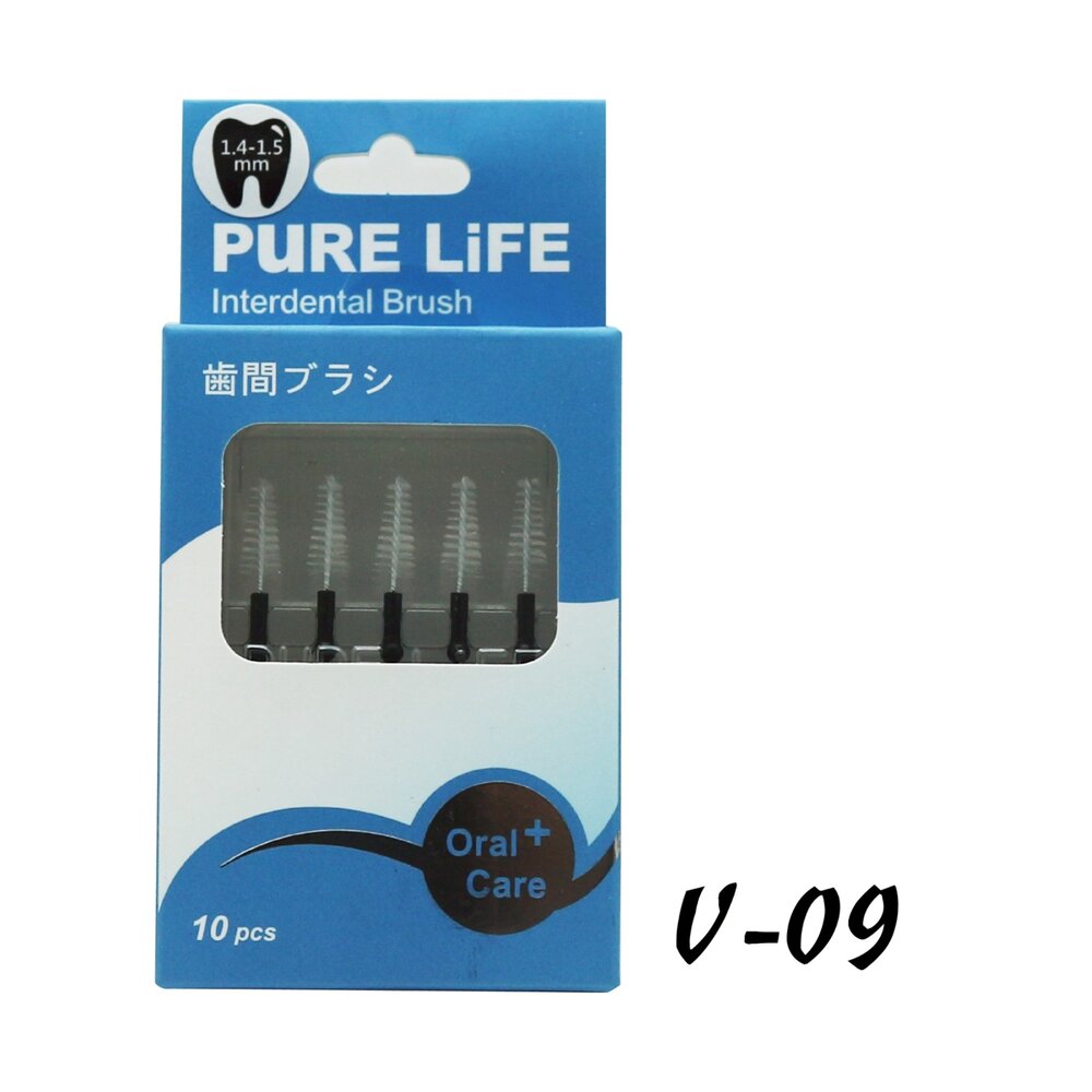 4712909860918-寶淨Pure-Life 纖柔護齒可替換牙間刷毛 (黑/1.4-1.5MM) V-09