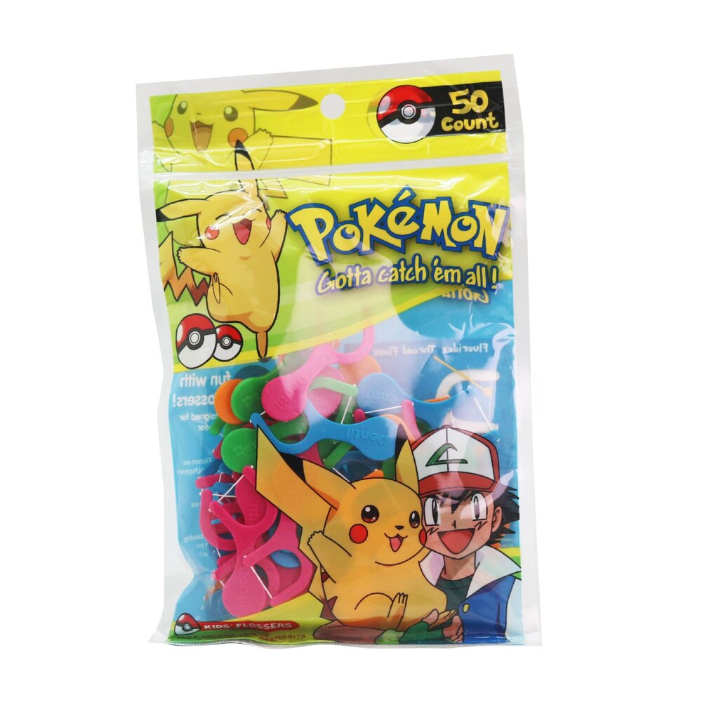 美國進口 Dr. Fresh佩佩豬/皮卡丘/小豆子/鯊魚寶寶 兒童安全牙線棒-圖片-2