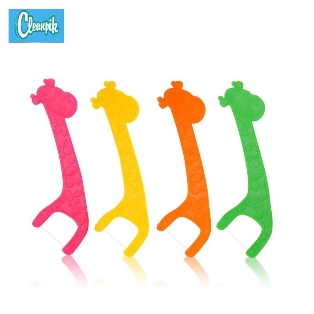 Cleaupik 長頸鹿造型兒童細滑牙線棒20支入/袋裝-圖片-3