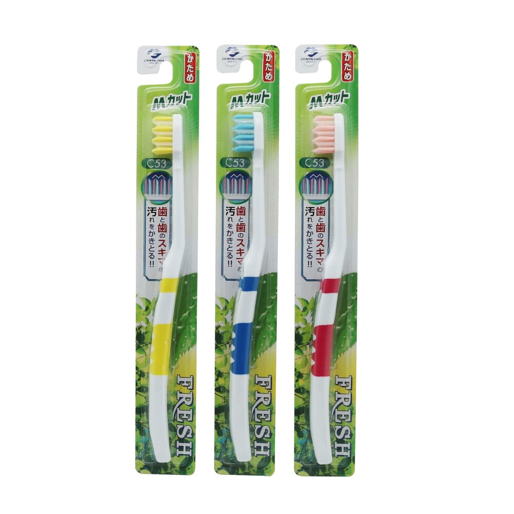 4973227847115-日本進口 UFC FRESH M型 波浪設計 中性硬毛 先細毛牙刷一支(適用12歲以上及成人)