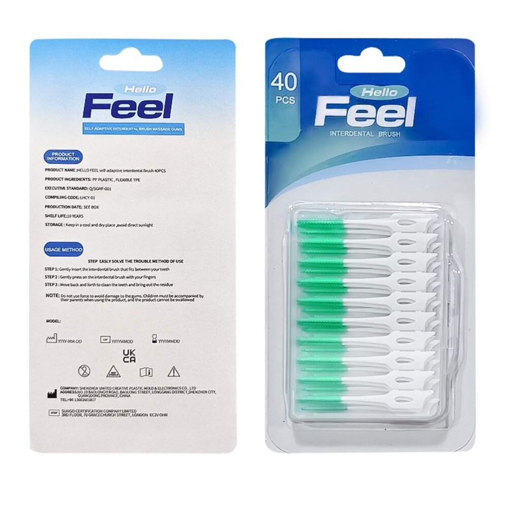 Feel 隨身盒彈力牙間刷40支入(顏色隨機)-圖片-1