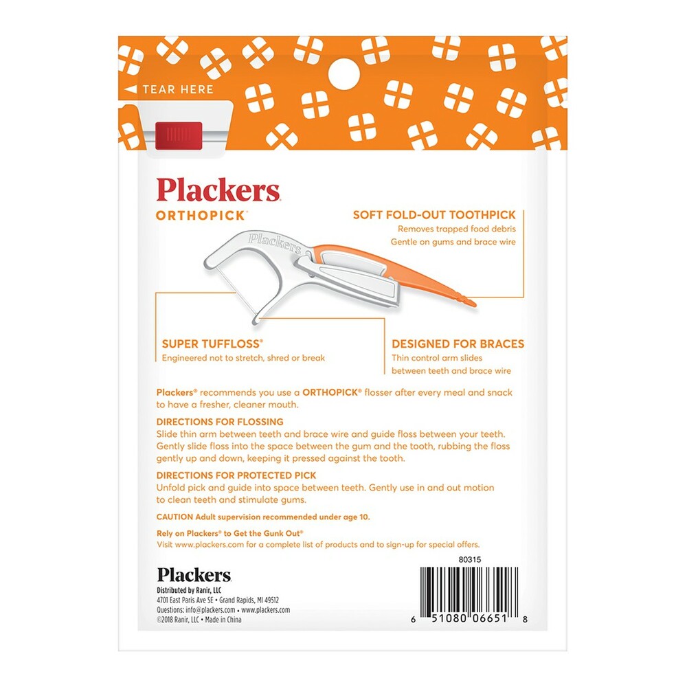 美國 普雷克 Plackers 派樂絲 Plackers 矯正專用牙線棒36入-圖片-3