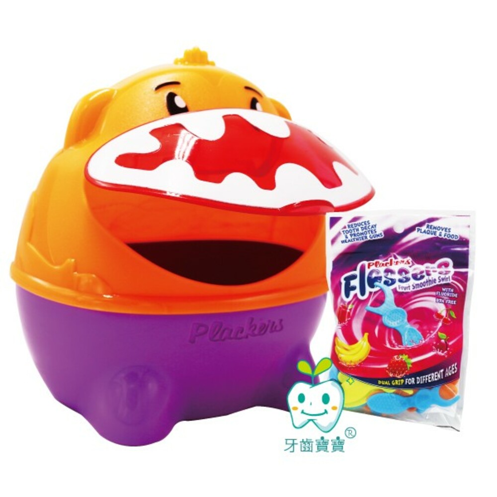 美國 普雷克 Plackers 派樂絲 牙棒寶寶兒童牙線棒收納盒+30支塗氟牙線棒-圖片-5