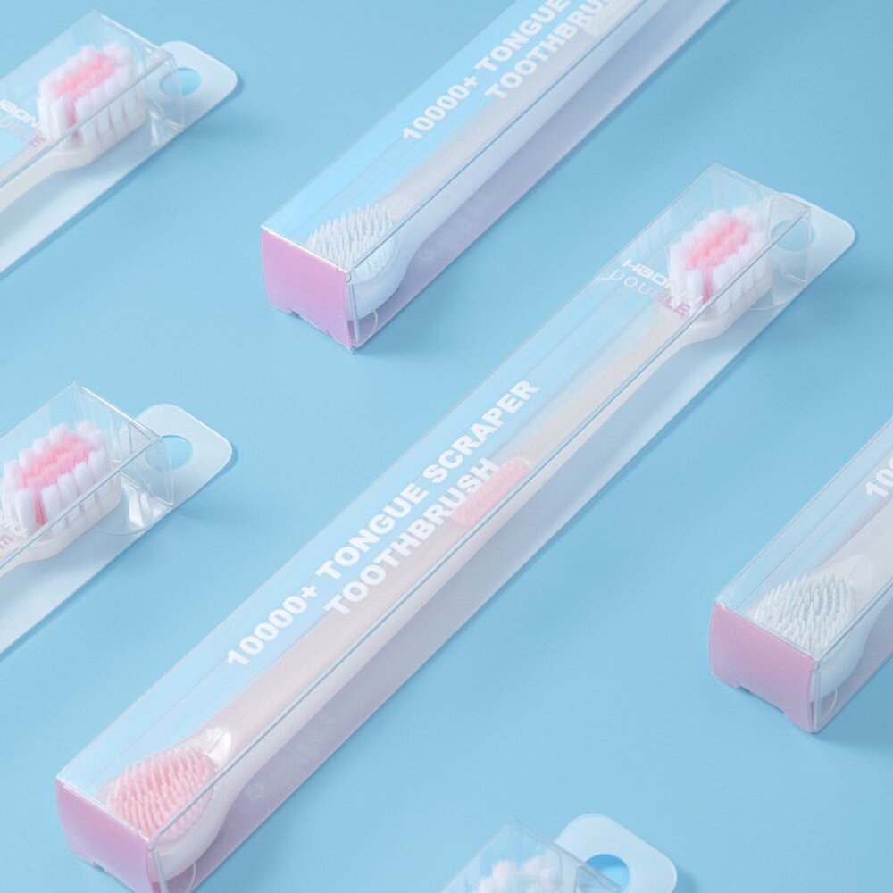 LEMEIGUO 雙頭軟毛牙刷+舌苔清潔刷 一支-圖片-3