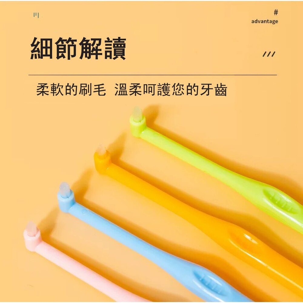 LERCH兩支組合小尖頭&小圓頭 單束毛牙刷一組(2入) 單束毛 矯正牙刷單束刷矯正牙齒專用口腔牙科寵物刷牙縫清潔-圖片-2
