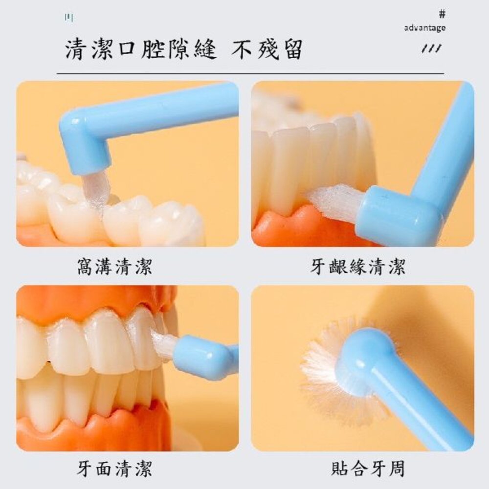 LERCH兩支組合小尖頭&小圓頭 單束毛牙刷一組(2入) 單束毛 矯正牙刷單束刷矯正牙齒專用口腔牙科寵物刷牙縫清潔-圖片-7