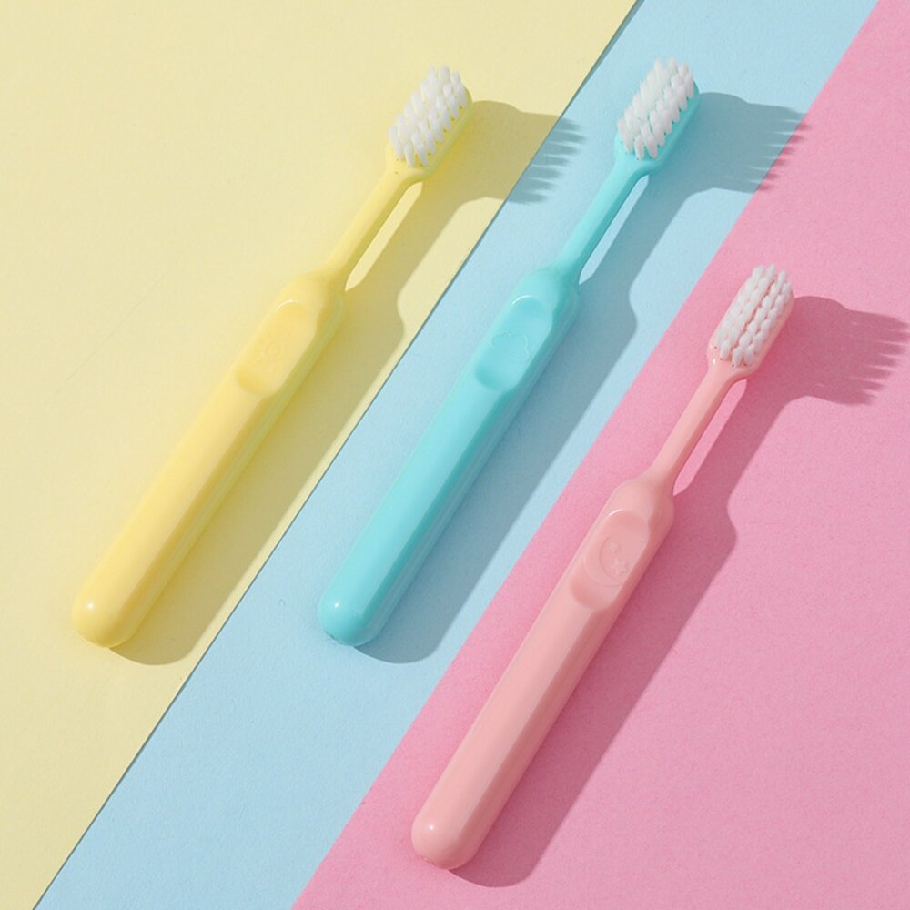 馬卡龍色 幼兒小頭超細軟毛牙刷三支入盒裝-圖片-4