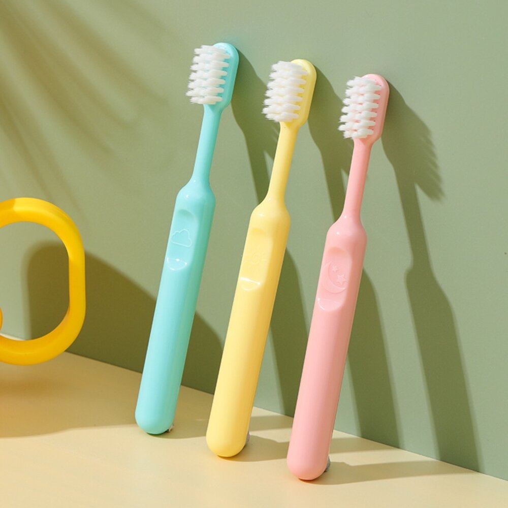 馬卡龍色 幼兒小頭超細軟毛牙刷三支入盒裝-圖片-7