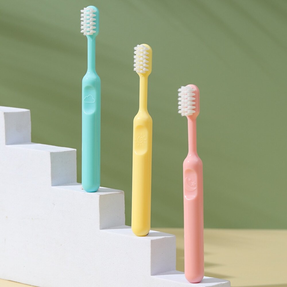 馬卡龍色 幼兒小頭超細軟毛牙刷三支入盒裝-圖片-9