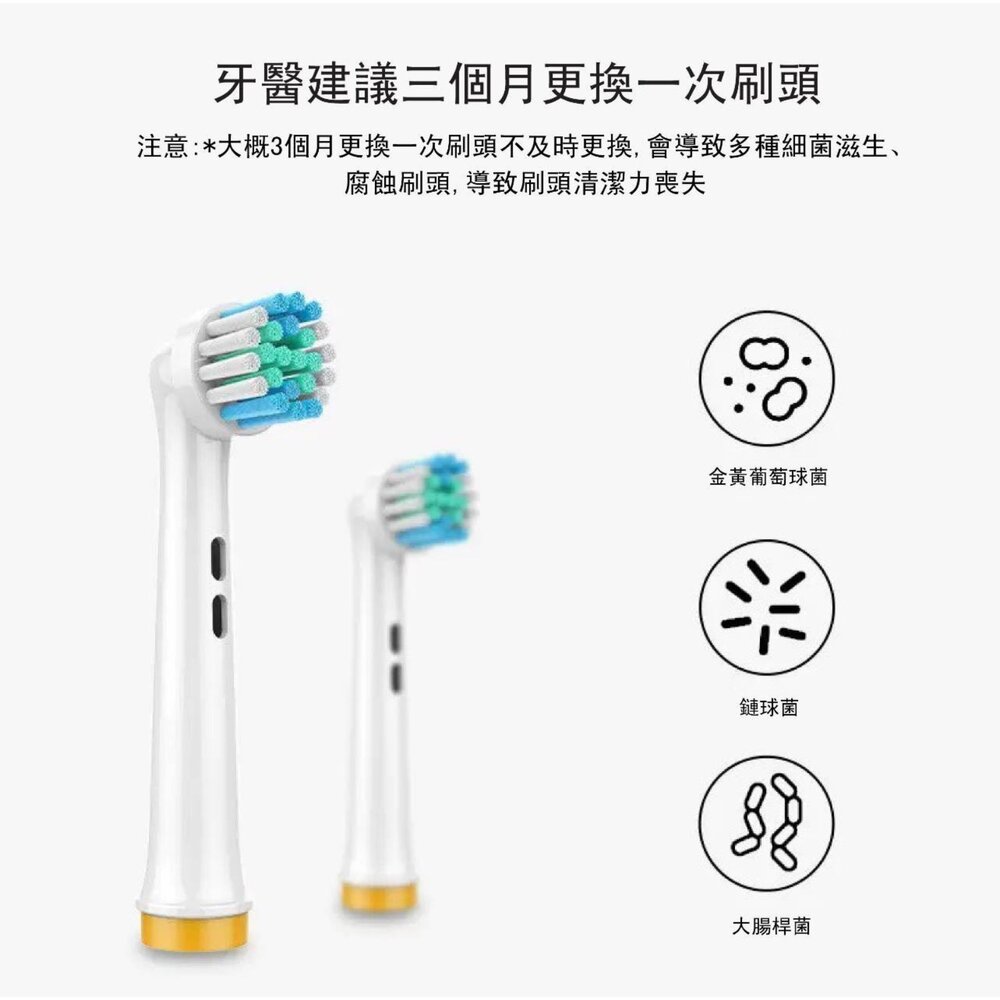 通用型電動牙刷補充刷頭4支裝-適用歐樂B Oral-B 另有兒童-圖片-5