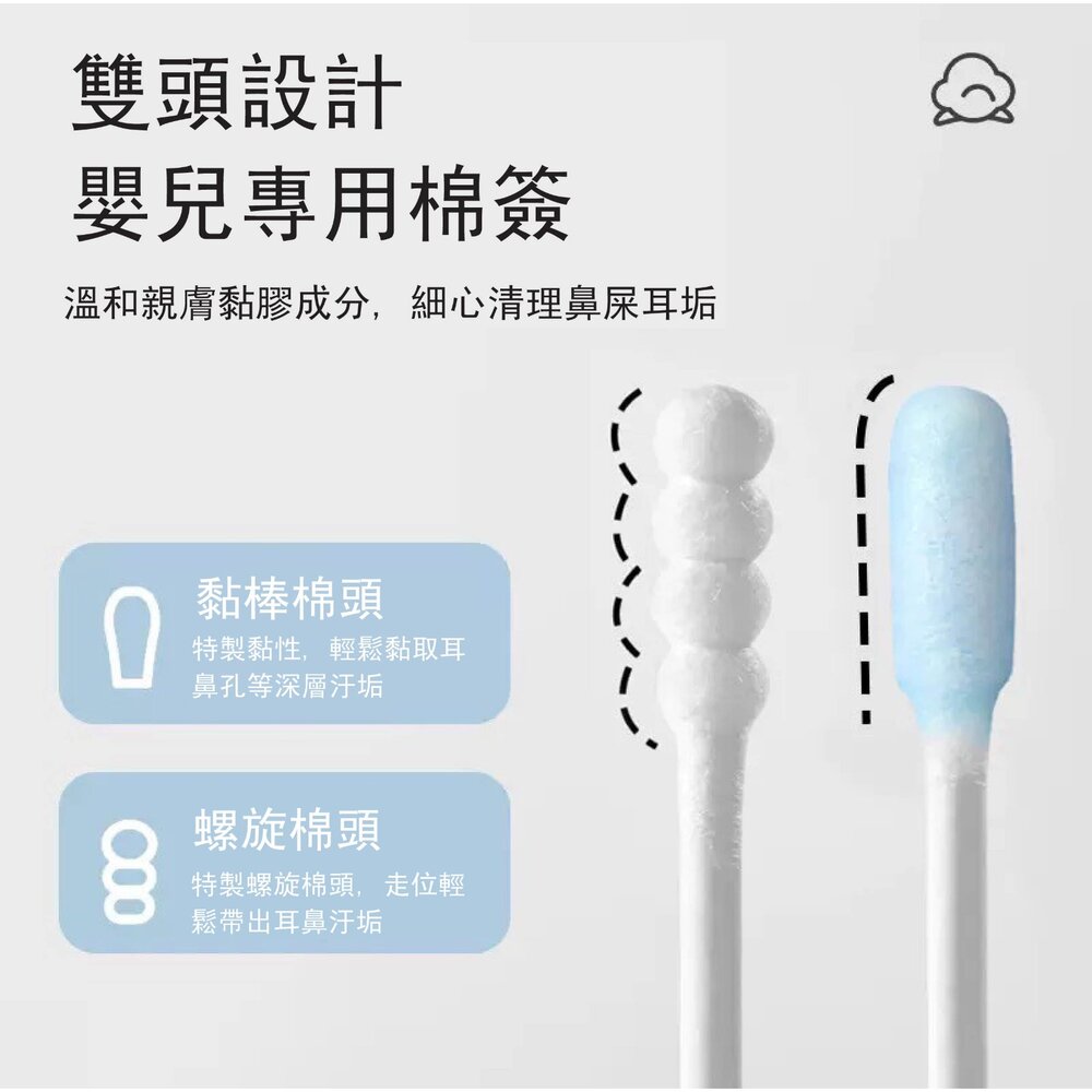 耳部專用 耳道清潔 鼻腔清潔 粘性護理棉花棒 (50支袋裝/60支盒裝可選)-圖片-4
