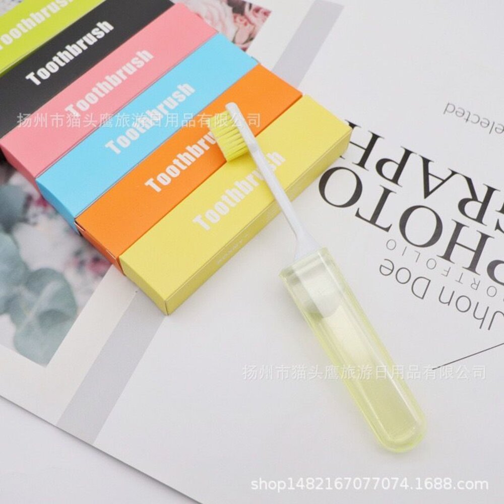 新款【透明刷套】旅行用軟毛牙刷(可收納)1入-圖片-2