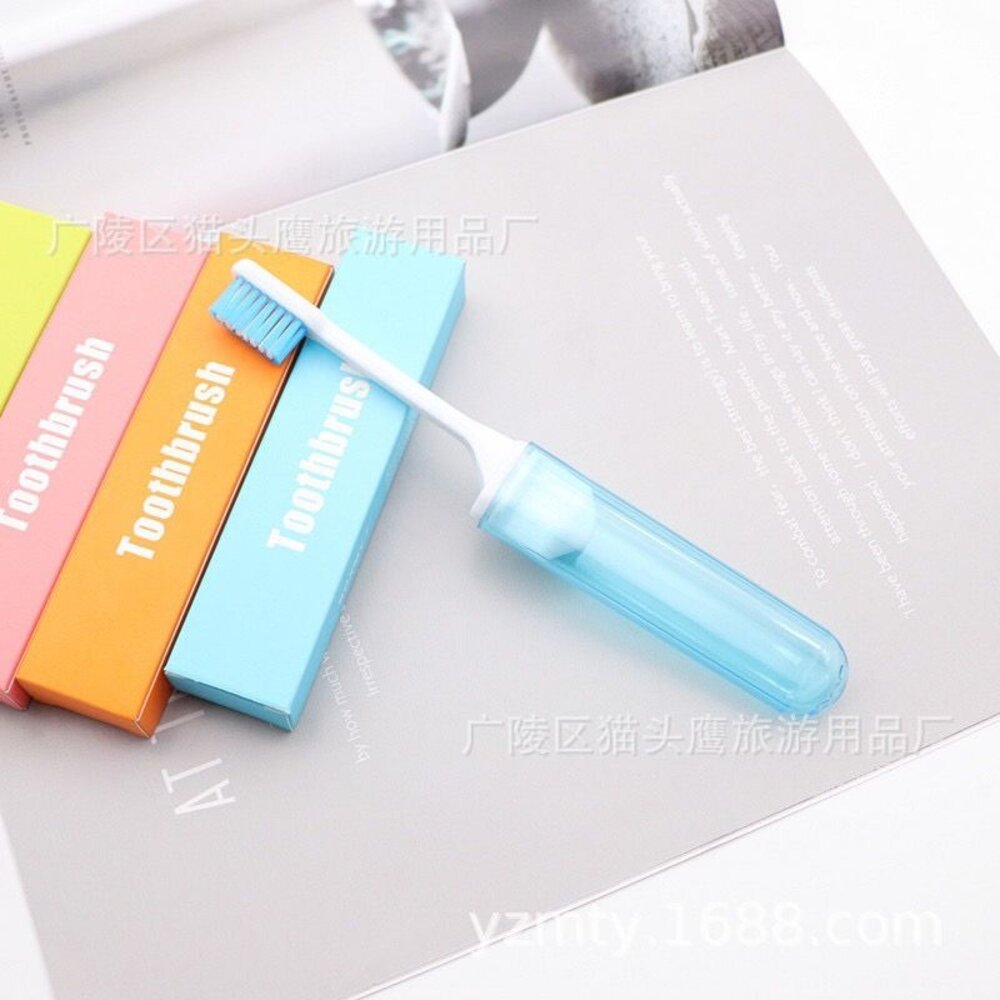 新款【透明刷套】旅行用軟毛牙刷(可收納)1入-圖片-4