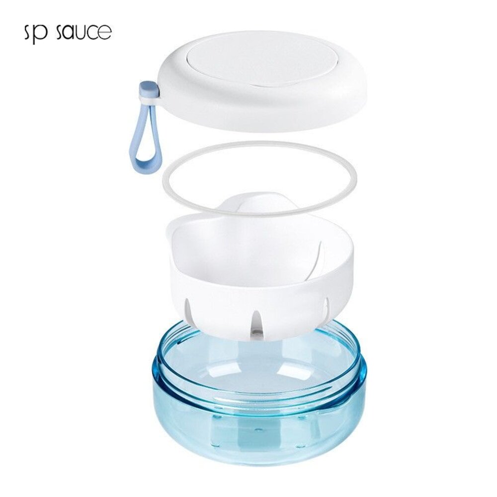 SP SAUCE 假牙套浸泡密封收納盒一入(藍)-圖片-3