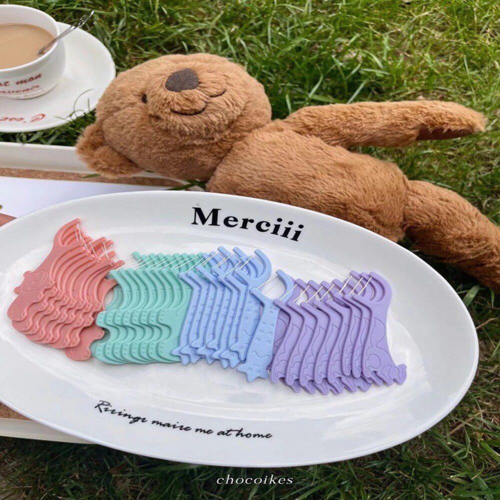 Chocikes Animal Flossers 動物牙線棒40支/袋裝-圖片-2