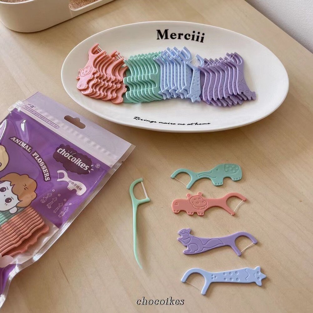 Chocikes Animal Flossers 動物牙線棒40支/袋裝-圖片-3