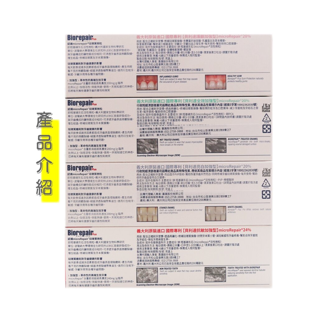 義大利原裝 貝利達Biorepair Plus 加強型牙膏 75ml 全效/抗敏/亮白/護齦 可選-圖片-1