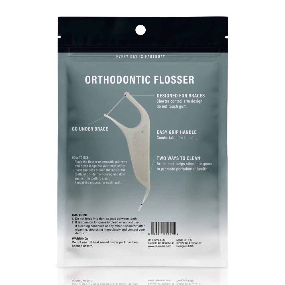 Dr.Emma 矯正牙線棒60支/1包(灰) 另有 鴨嘴獸Platypus-圖片-2