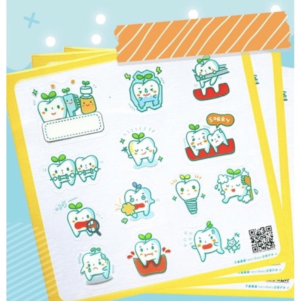 8514030590-【買一送一】情境透明貼紙一張 牙醫診所小禮物