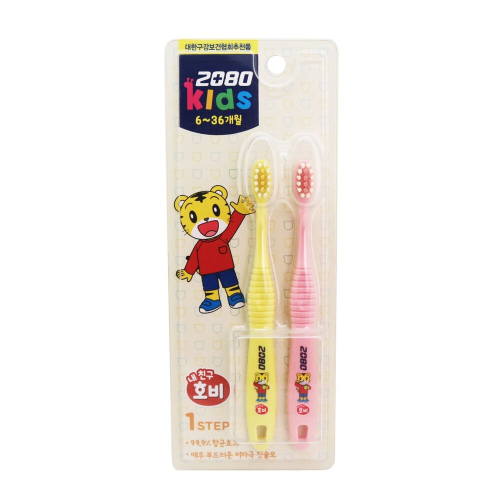 8801046261279-韓國獅王Lion 2080 Kid 巧虎兒童牙刷2入(適用6m-36m)