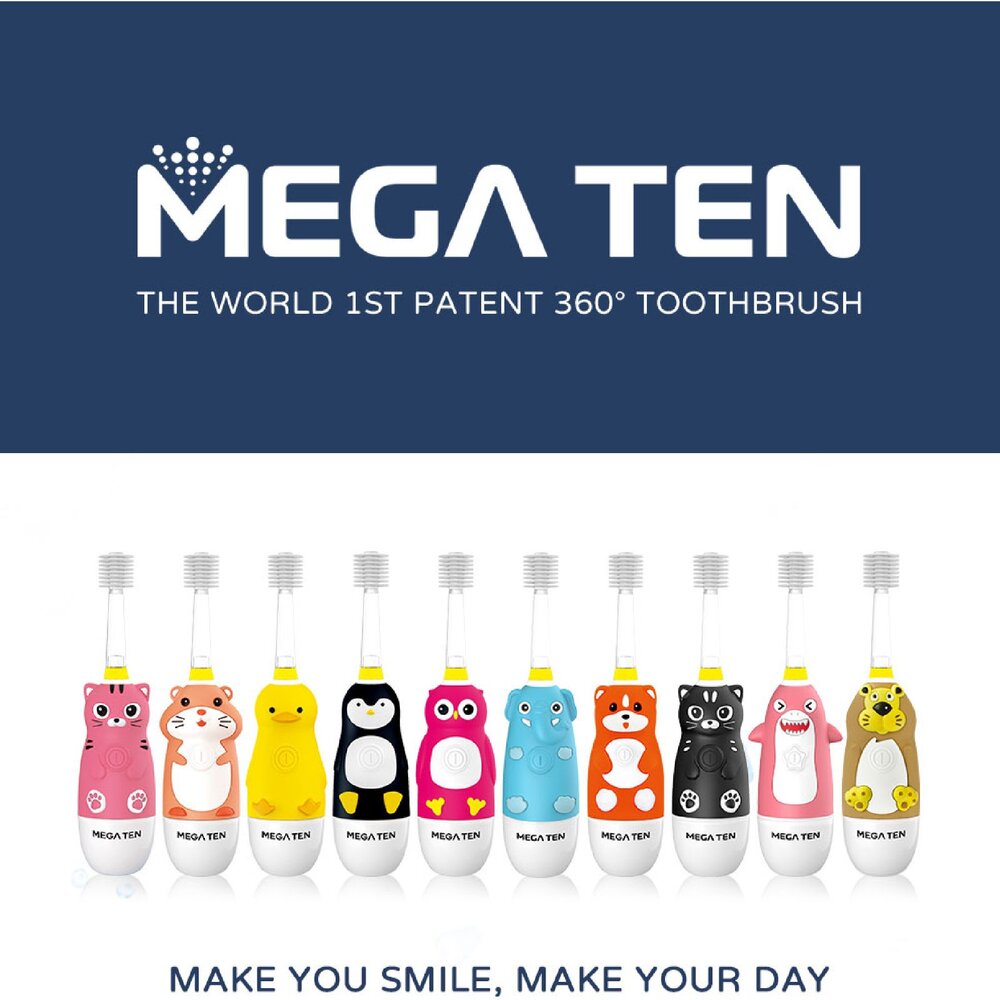 頂級款 Vivatec 創新升級‧5倍清潔力 Mega Ten 360度幼童電動牙刷(小鴨)-圖片-2