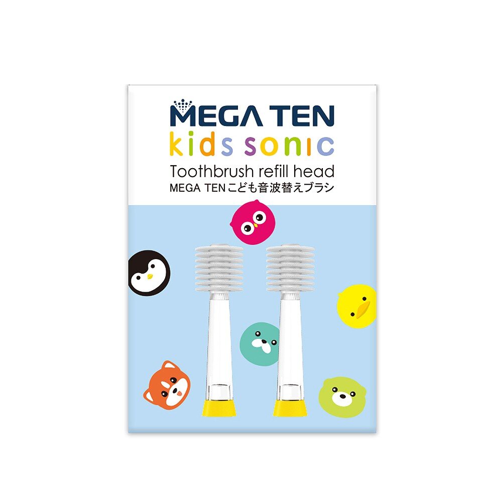 日本Vivatec360度深入清潔齒縫 Mega Ten 360度幼童電動牙刷替換刷頭2入-圖片-1