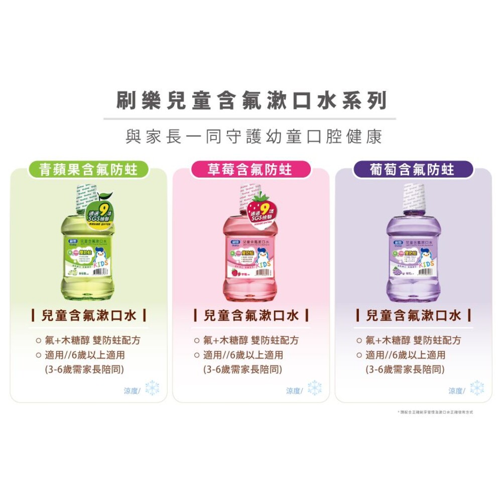 刷樂Shallop 兒童含氟漱口水-草莓500ml-圖片-1