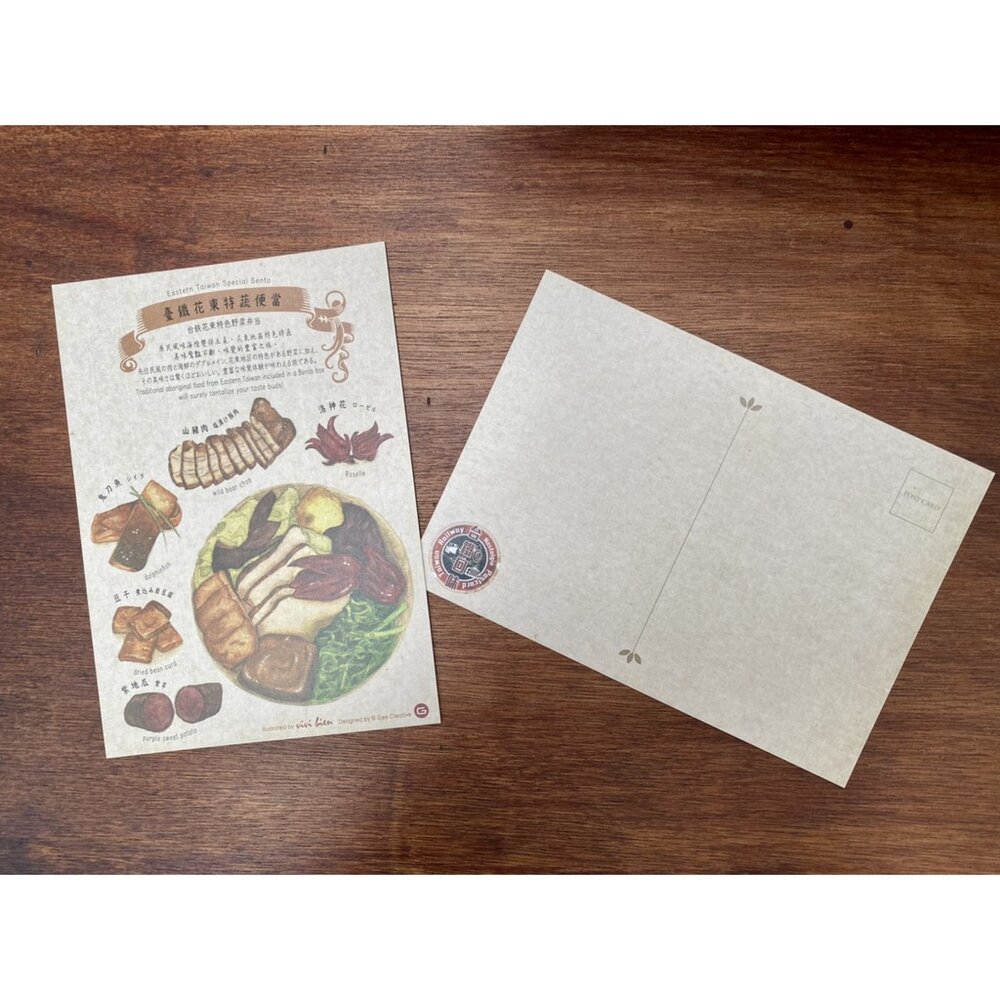台鐵便當手繪明信片 經典五款台鐵便當 火車便當 集創意 TR台灣鐵道-圖片-1