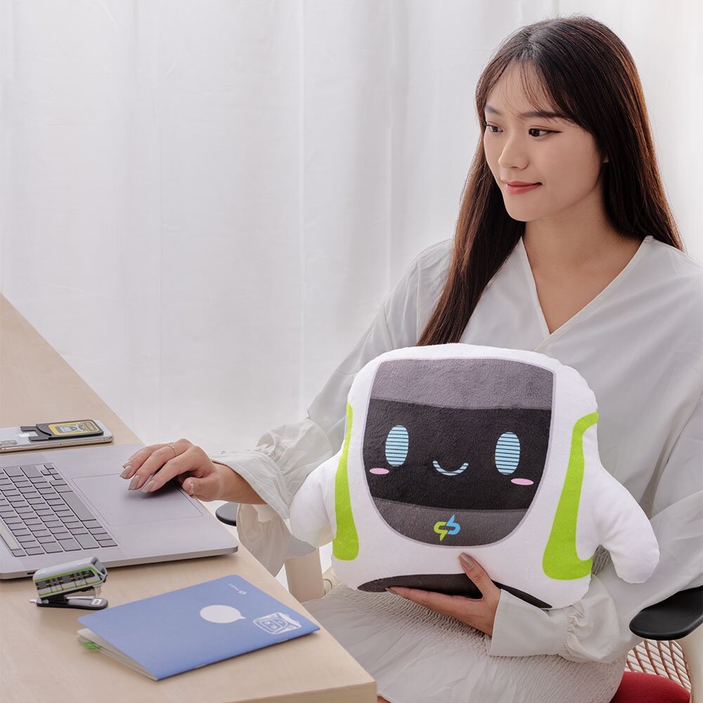 12454607667-台中捷運 小綠綠抱枕 絨毛玩偶娃娃 辦公室舒適靠墊靠枕 小綠綠福利社 台中捷運官方授權商店 TR台灣鐵道