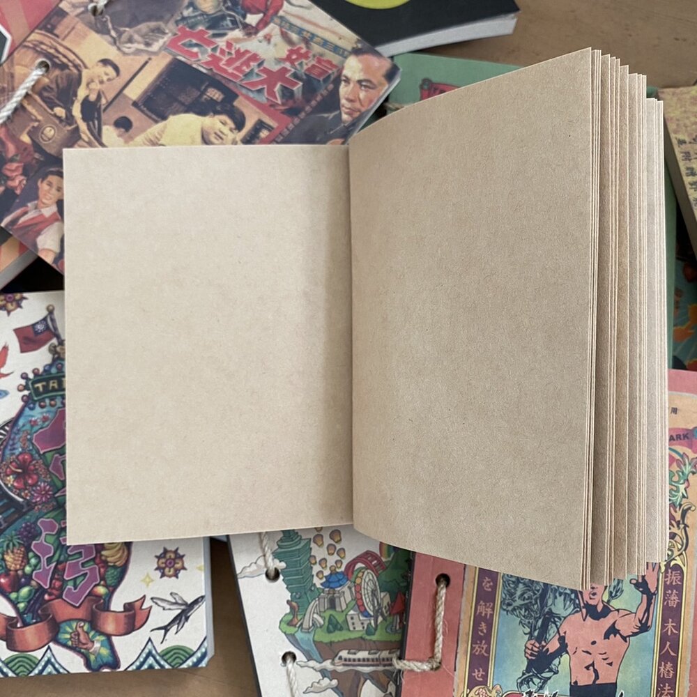 復古懷舊麻繩手札 台灣古早味 空白內頁筆記本 集章本 TR台灣鐵道-圖片-2