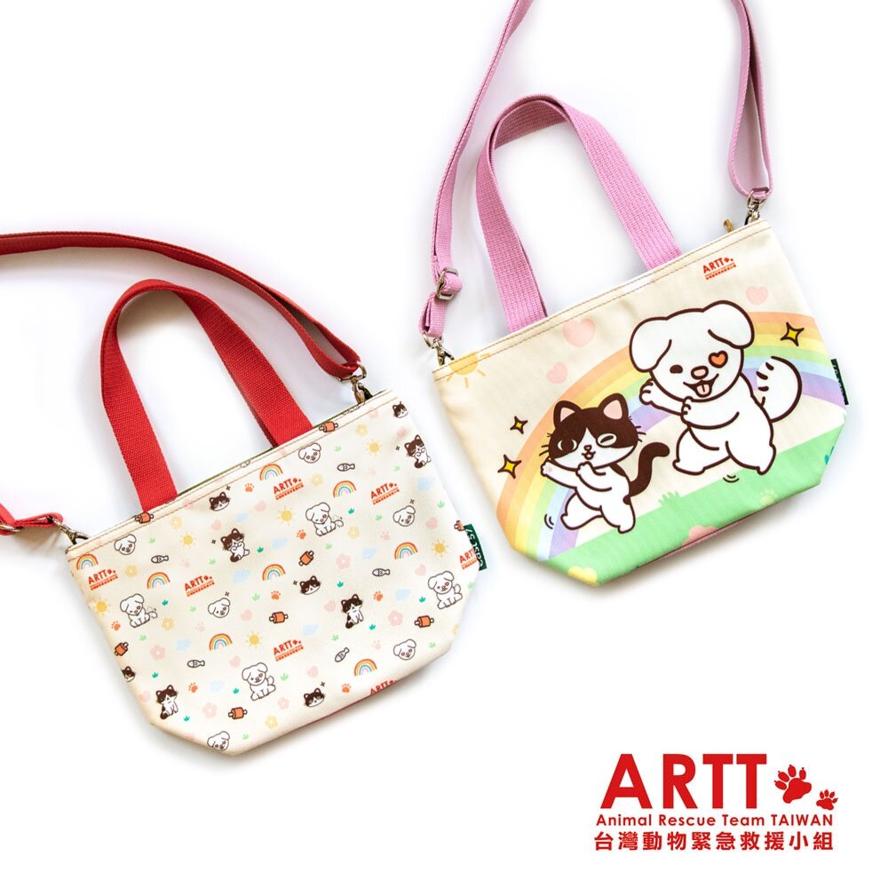 17092006495-ARTT Emma&小牛 手提帆布包(小) 手提斜背兩用 MIT台灣製造 台灣動物緊急救援小組公益義賣 TR台灣鐵道