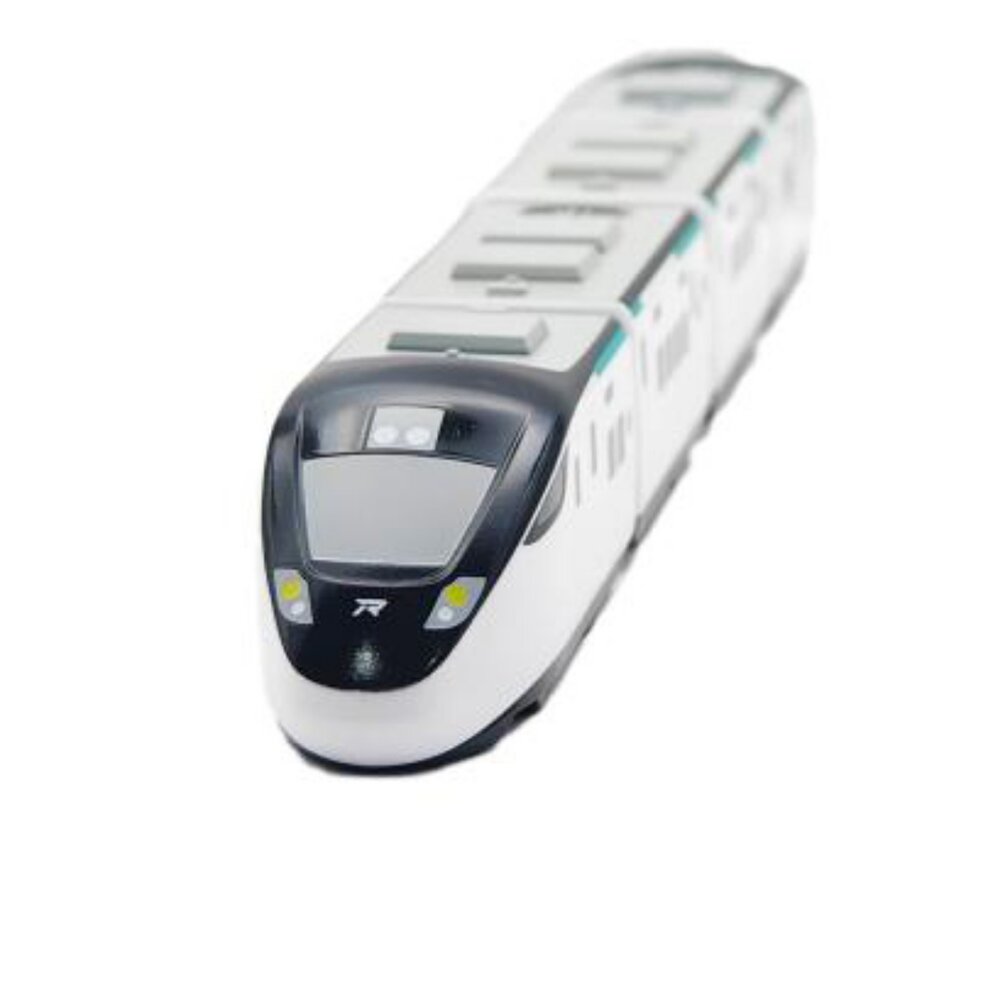 台鐵新自強號城際列車 EMU3000型 鐵支路4節迴力小列車 迴力車火車玩具 壓克力盒裝 QV084T1-圖片-2
