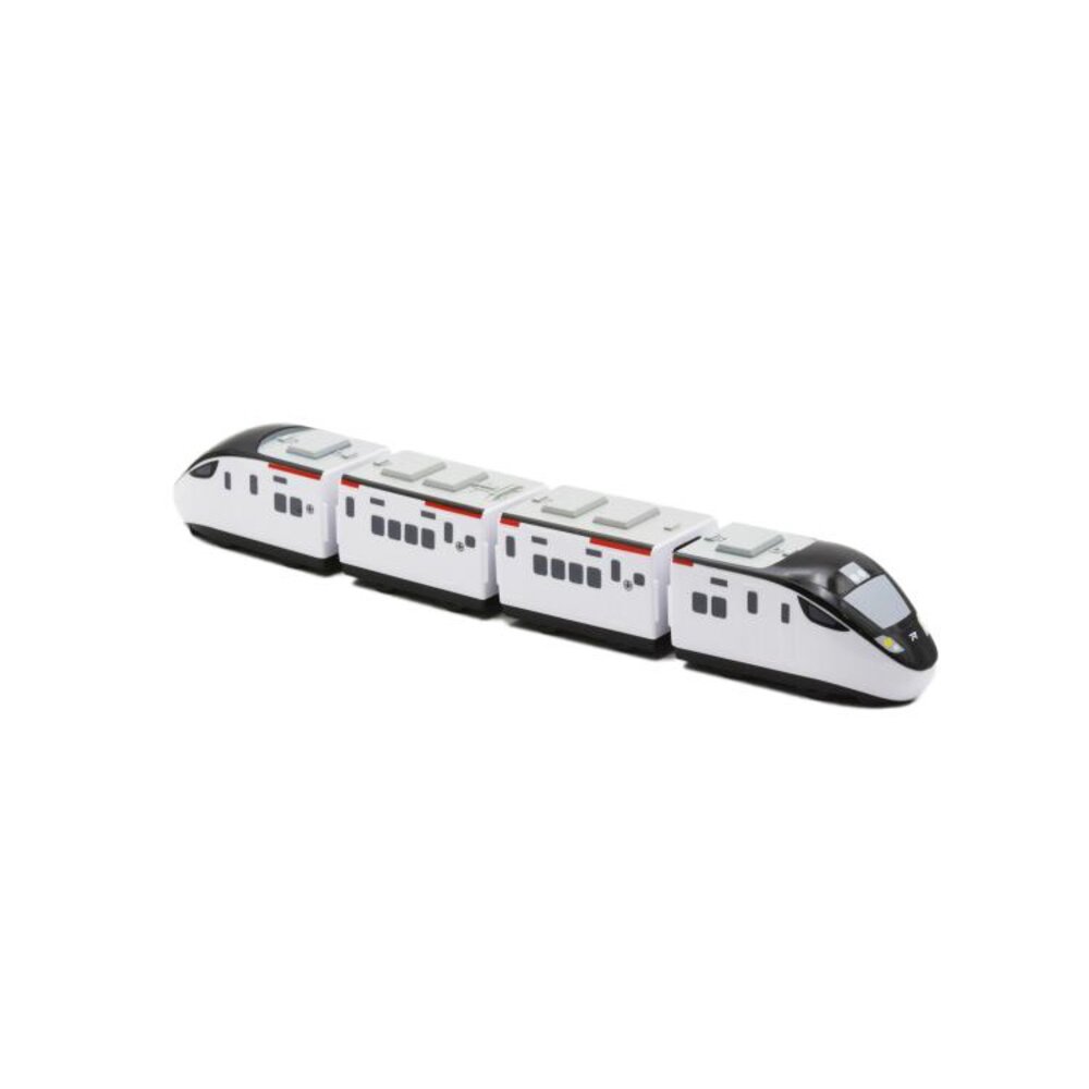20058654053-台鐵新自強號城際列車 EMU3000型 鐵支路4節迴力小列車 迴力車火車玩具 壓克力盒裝 QV084T1