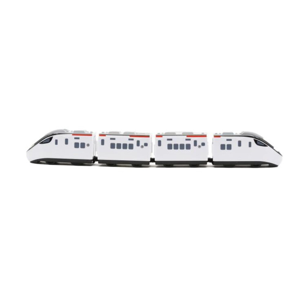 20058654053-台鐵新自強號城際列車 EMU3000型 鐵支路4節迴力小列車 迴力車火車玩具 壓克力盒裝 QV084T1