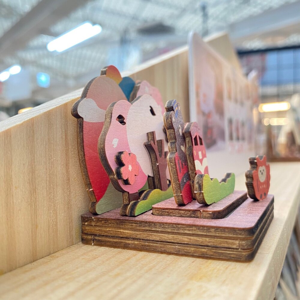 拼風景印章 DIY組裝印章 可愛對話框印章 木製桌面擺飾 可收納名片.便條紙 伴手禮 遊木時光 TR台灣鐵道-圖片-6