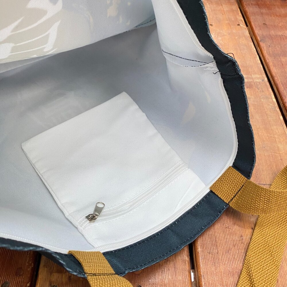 棉布手提袋 單肩包 購物袋 大容量提袋 雙面圖案 台灣紀念品 新格子 TR台灣鐵道-圖片-3