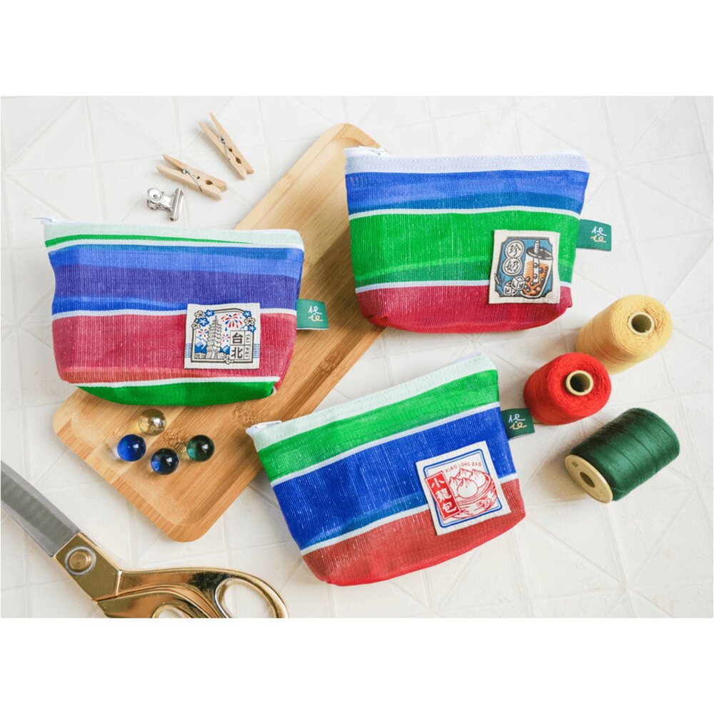 2025091101-袋走 寶島包 網紗拉鍊包 分層收納 小物收納包 化妝包 網袋包 猴子設計 TR台灣鐵道