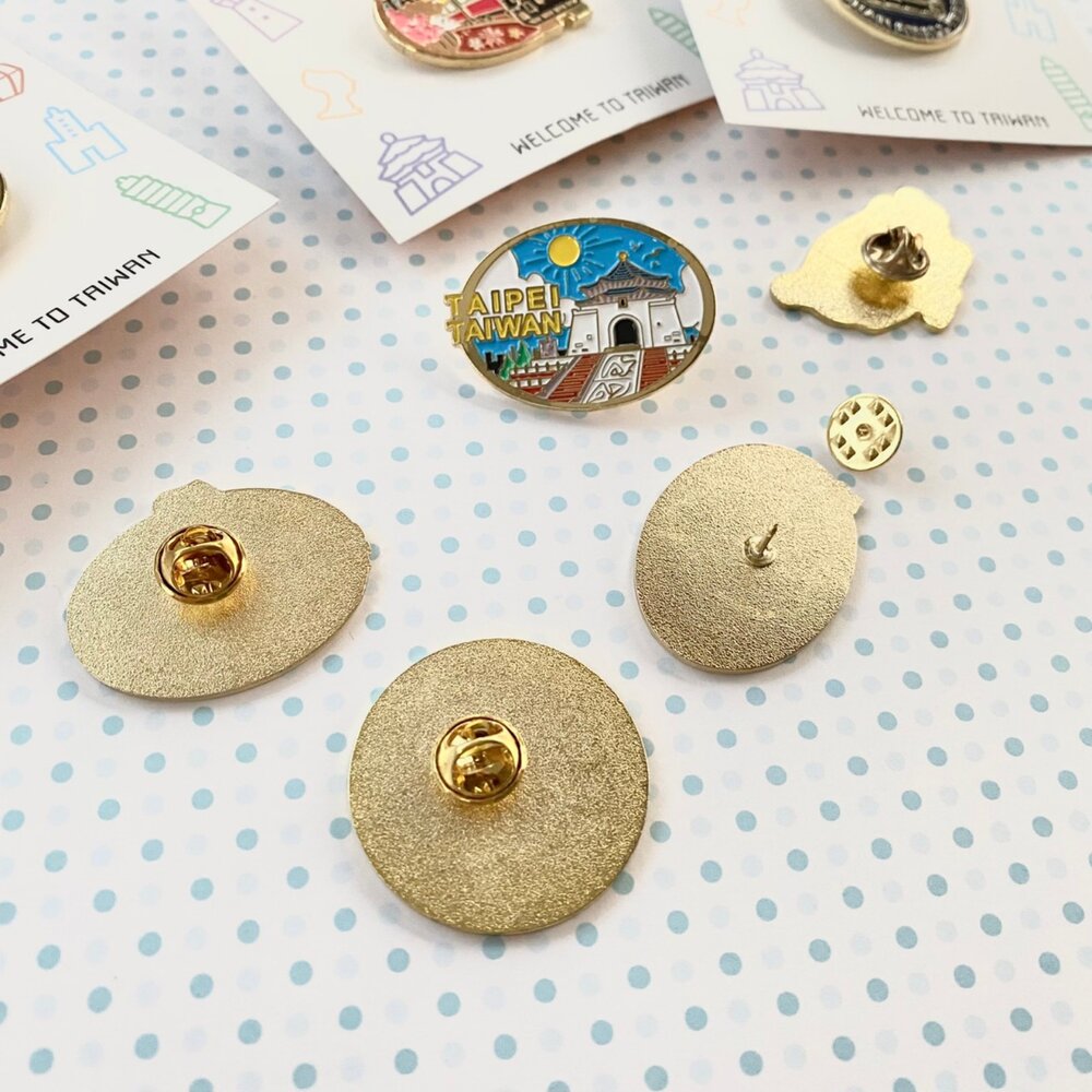 金屬胸章 別針 徽章 珍珠奶茶 台灣景點 紀念品 新格子 TR台灣鐵道-圖片-1