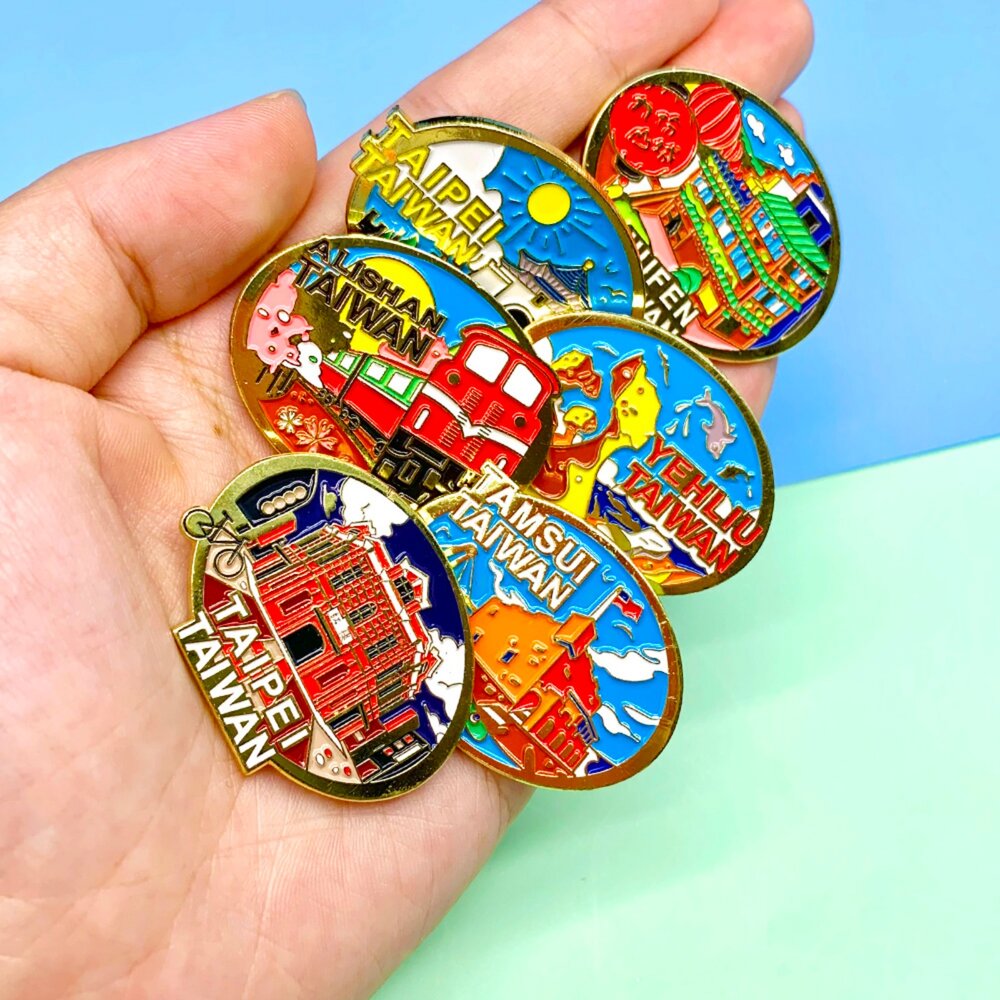 金屬胸章 別針 徽章 珍珠奶茶 台灣景點 紀念品 新格子 TR台灣鐵道-圖片-3