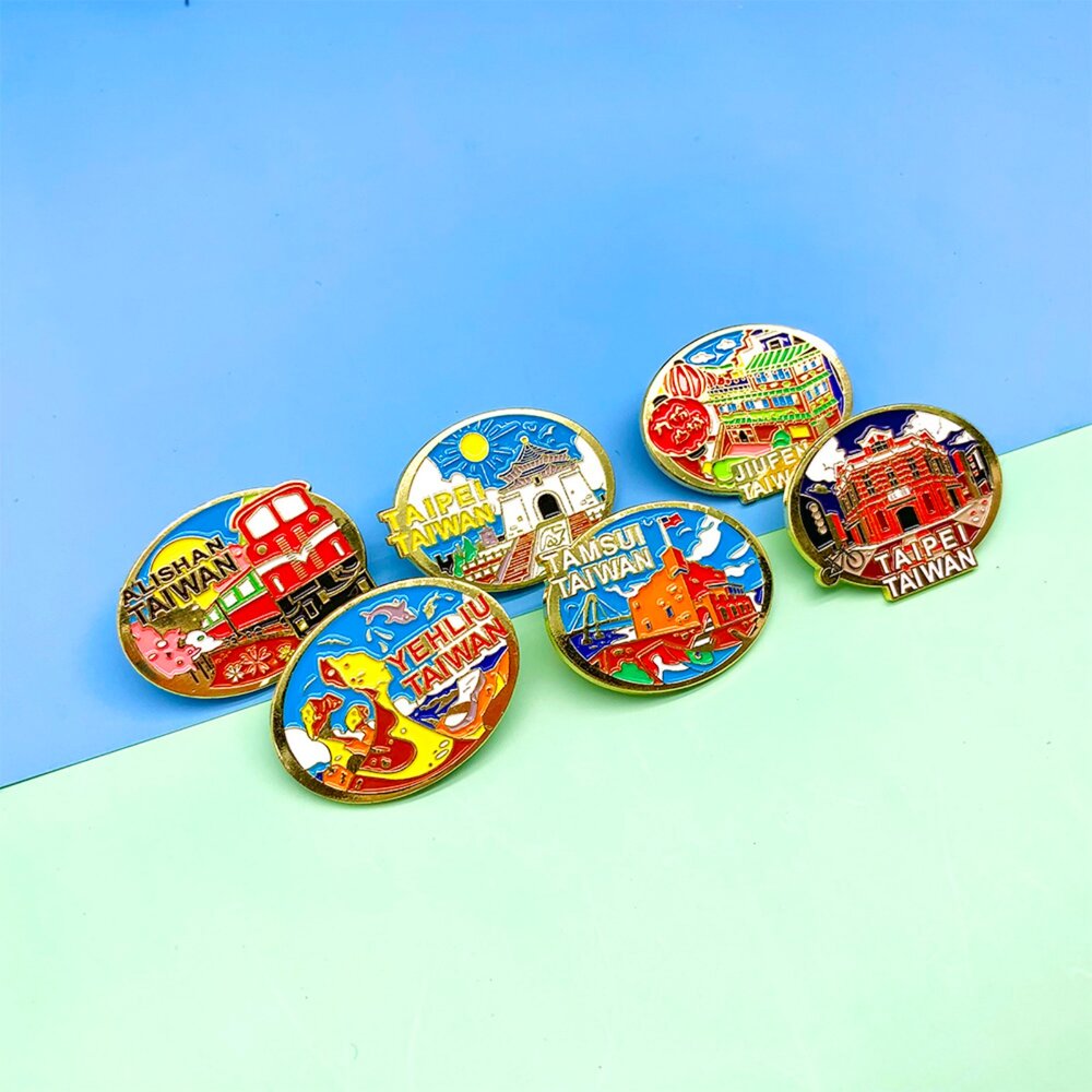 金屬胸章 別針 徽章 珍珠奶茶 台灣景點 紀念品 新格子 TR台灣鐵道-圖片-4