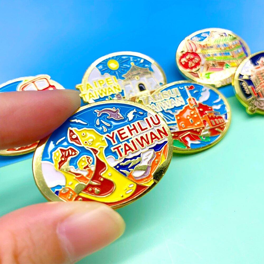 金屬胸章 別針 徽章 珍珠奶茶 台灣景點 紀念品 新格子 TR台灣鐵道-圖片-5