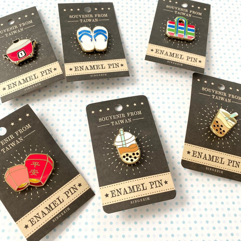 2025092001-琺瑯金屬徽章 金屬別針 胸針 台灣紀念品 臺灣伴手禮 新格子 TR台灣鐵道