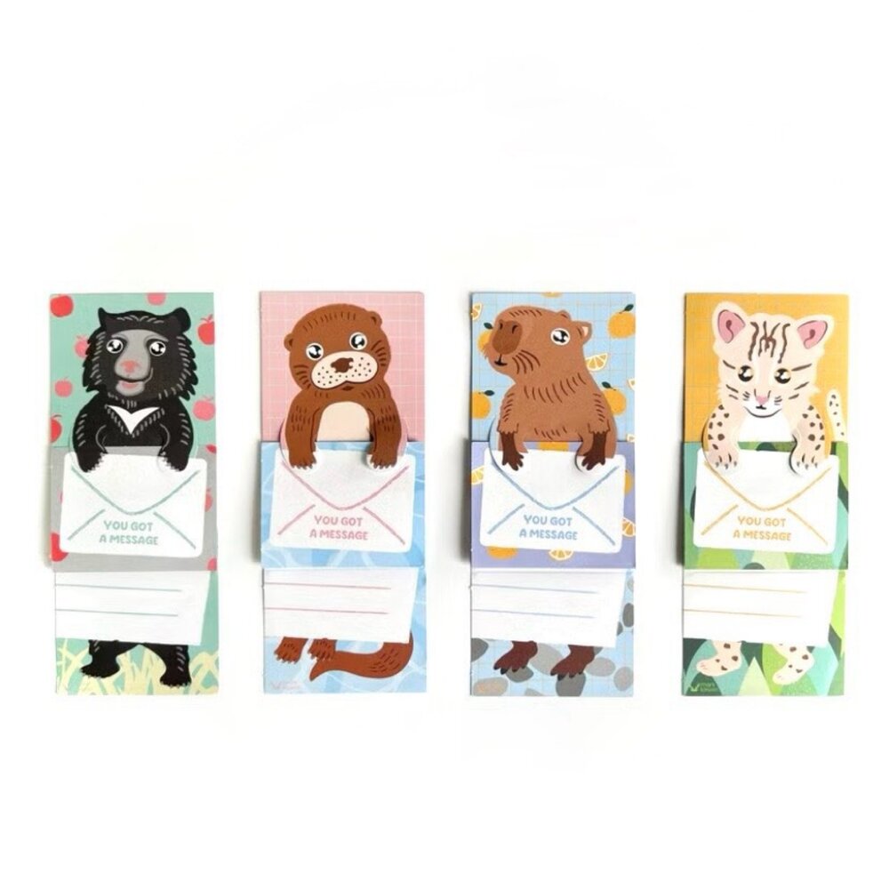 秘密便籤 折疊式便條紙 造形便條紙 可愛動物便利貼 mark taiwan文創紀念品 TR台灣鐵道-圖片-1