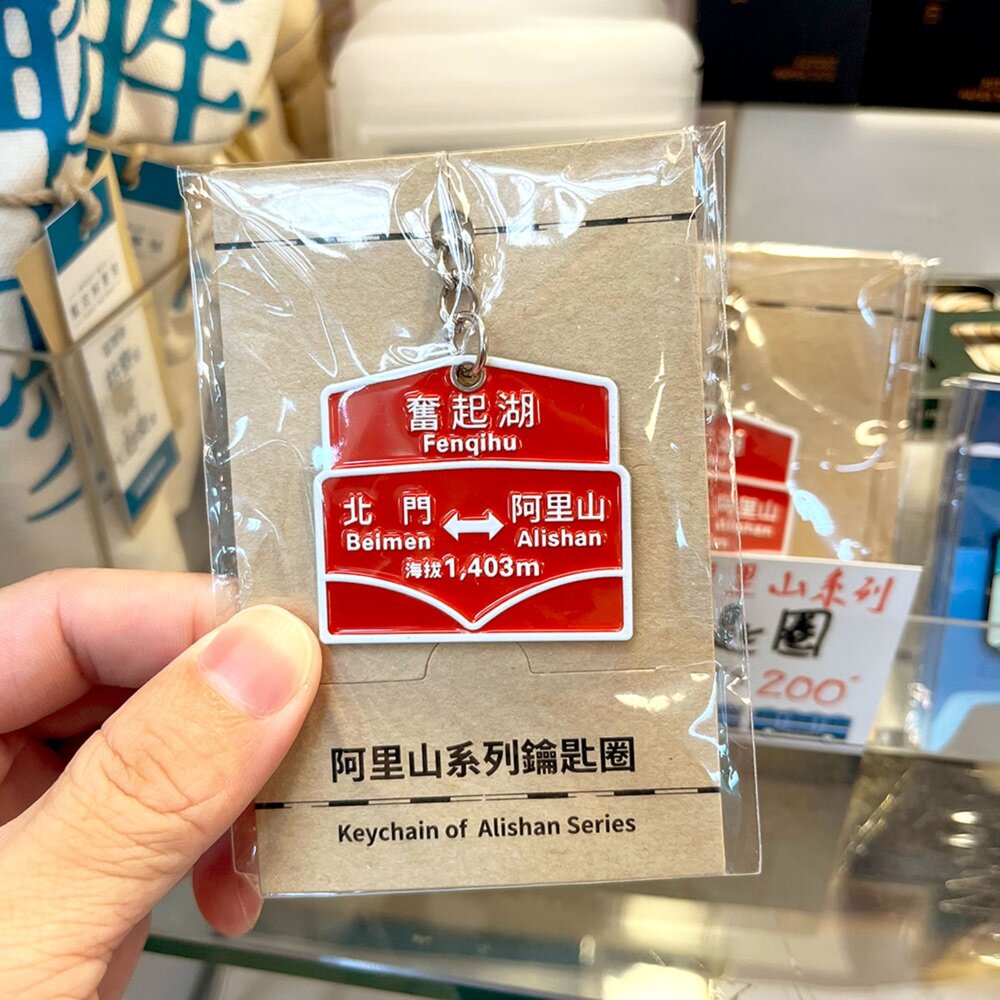 阿里山林鐵 奮起湖 車站站牌 烤漆鑰匙圈 阿里山小火車 官方授權銷售商店 TR台灣鐵道