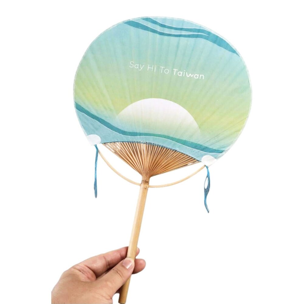 2025101907-台鐵山嵐海風號 質感圓柄扇 純手工製作 傳統竹編技藝 和紙印刷工藝 官方授權銷售商店 TR台灣鐵道