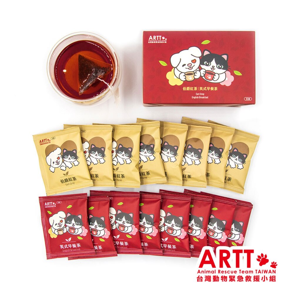 ARTT 伯爵紅茶 英式早餐茶 茶包 16包入 公益限量商品 ARTT台灣動物緊急救援小組 TR台灣鐵道-圖片-1