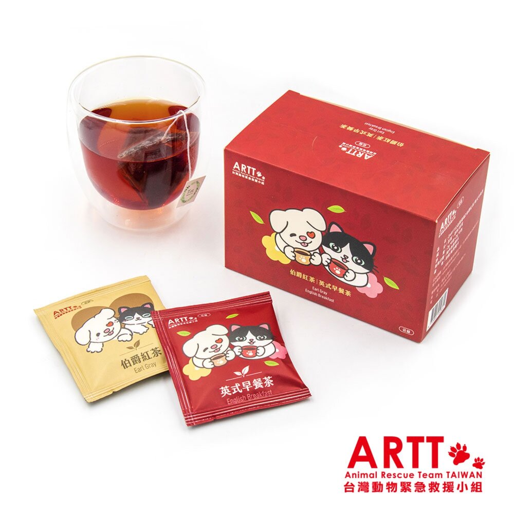 2025111001-ARTT 伯爵紅茶 英式早餐茶 茶包 16包入 公益限量商品 ARTT台灣動物緊急救援小組 TR台灣鐵道
