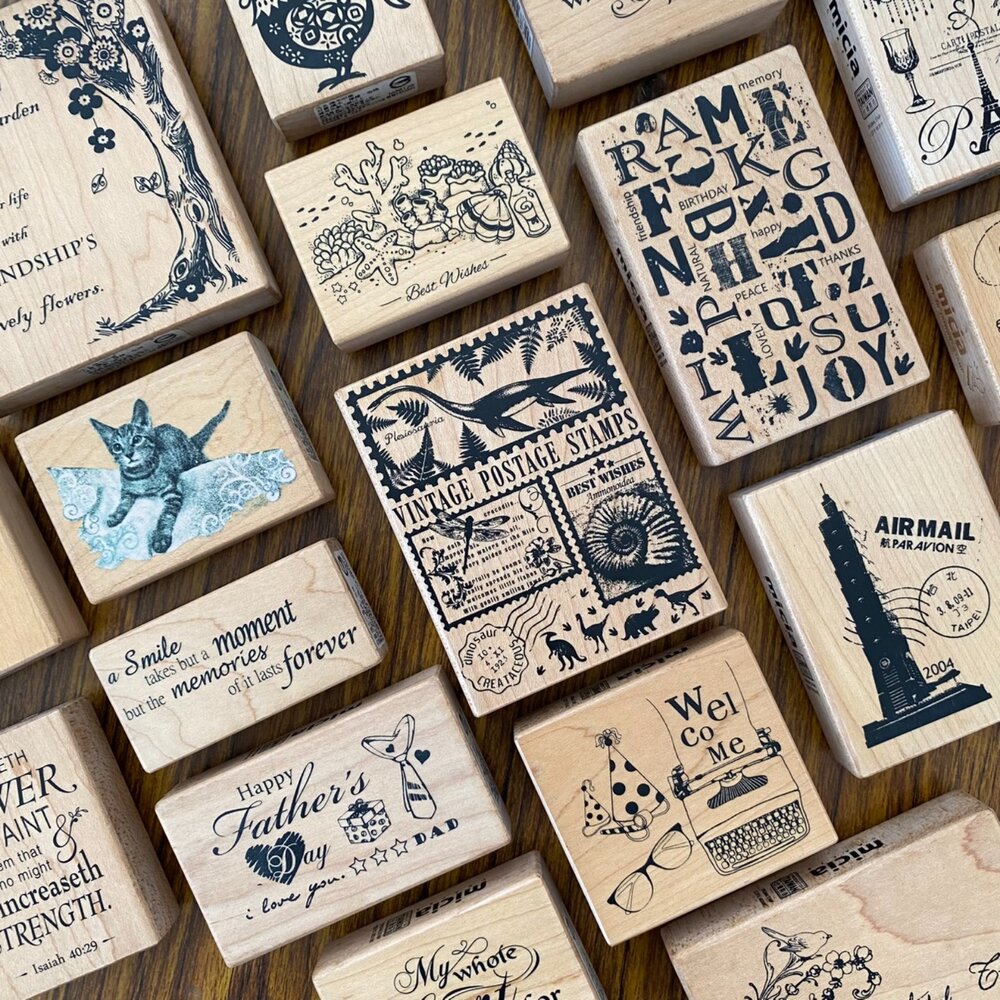 2025111801-Micia 美日手藝館 美日印章 楓木印章 散裝印章 字母圖案 門市福利品出清 橡皮保證未蓋印過 TR台灣鐵道