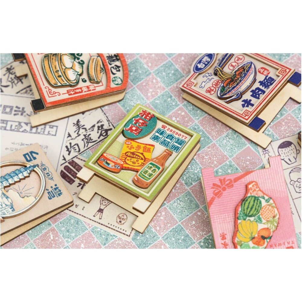 台味招牌便條夾 復古木夾 留言夾 便條紙夾 桌上擺飾 猴子設計 TR台灣鐵道-圖片-4